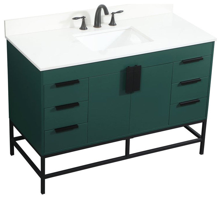 Home Living 22" Modern Green-Light Bathroom Vanity