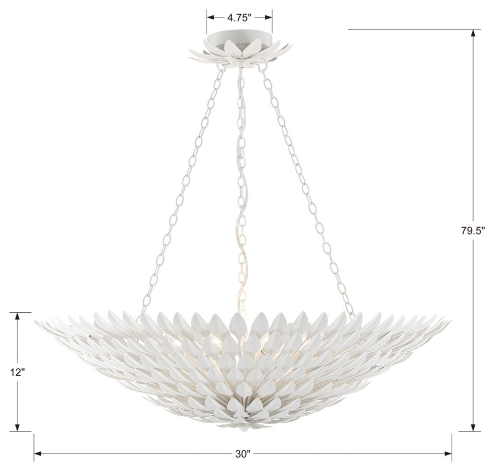 Broche 8-Light Matte White Chandelier