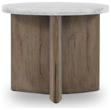 Toli End Table-Italian White Marble
