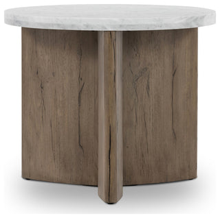 Toli End Table-Italian White Marble