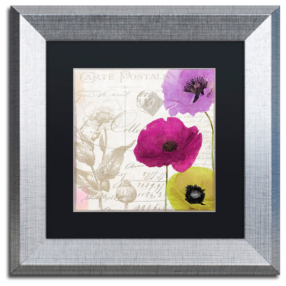 Color Bakery 'Love Notes I' Matted Framed Art, Silver Frame, Black Mat, 11x11