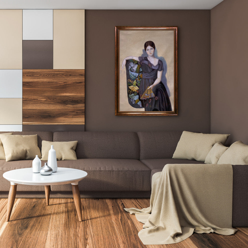 La Pastiche Portrait of Olga in the Armchair with Verona Cafe Frame, 28" x 40"