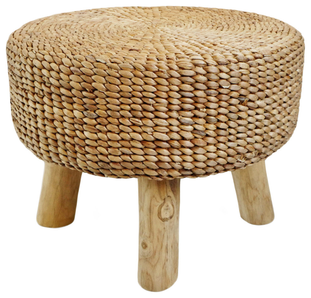 Round Banana Leaf Rope Stool