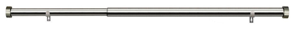 Linen Avenue End Cap Single Curtain Rod Set,28 to 48-Inch,Brushed Nickel