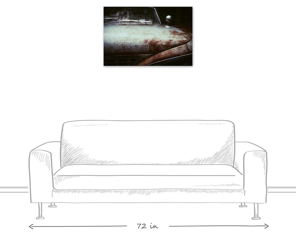 Rusty Blue Car 20x30 Print on Canvas
