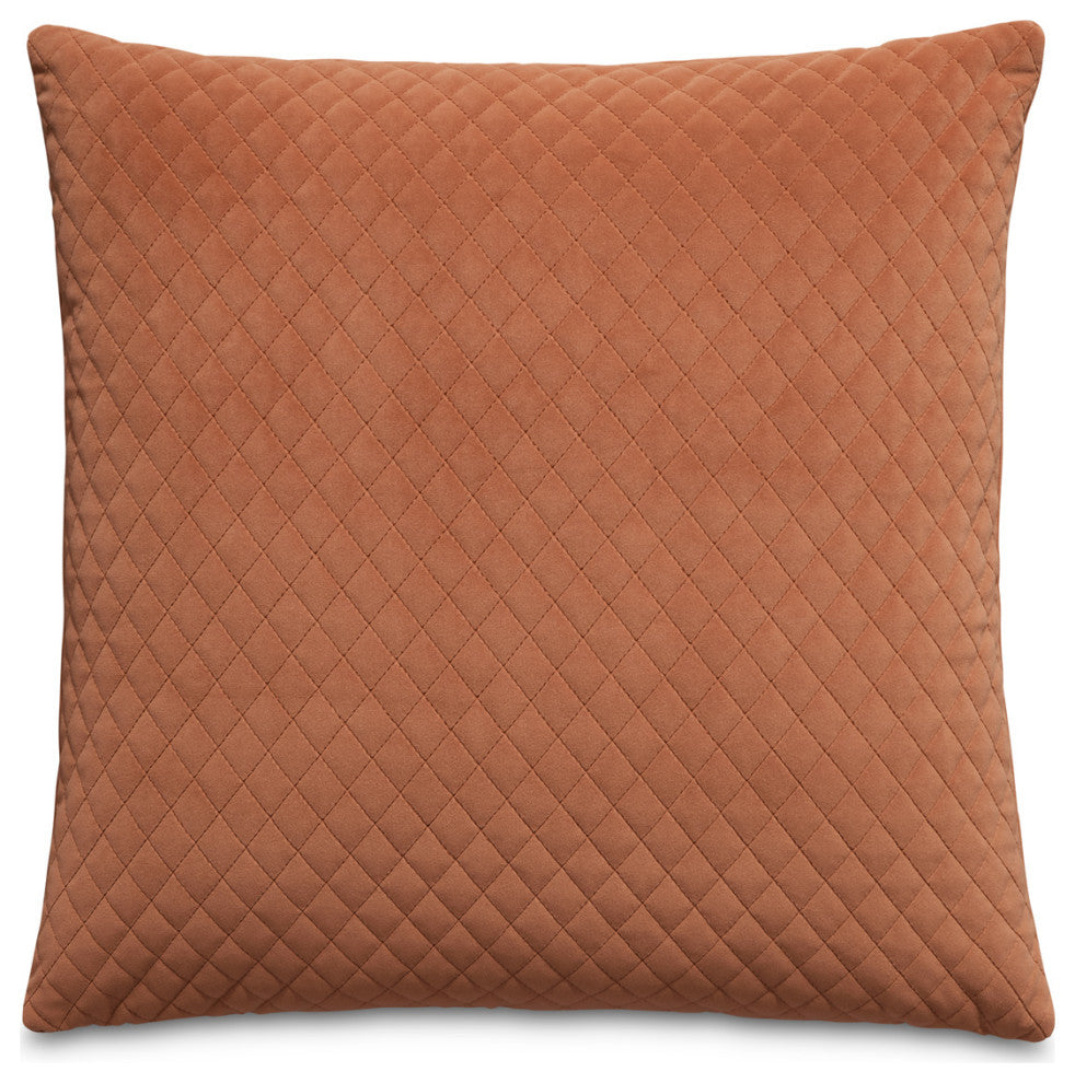 Gemma 21" Velvet Throw Pillow, Set of 2, Terracotta
