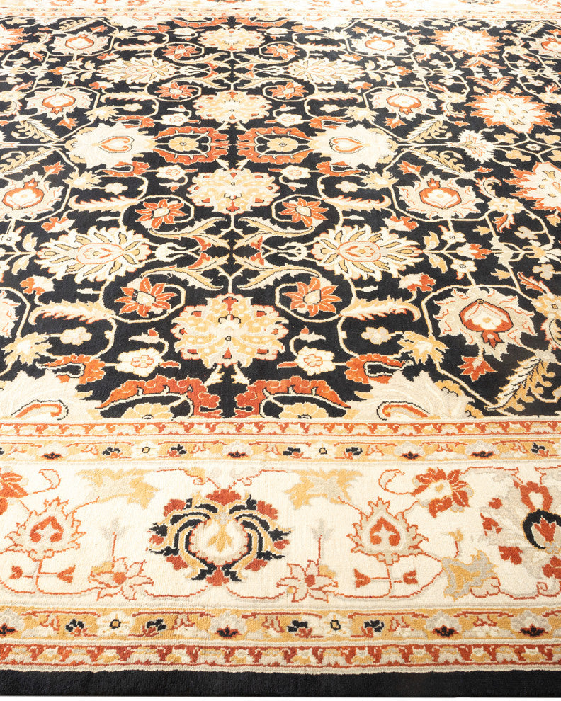 Pimpri, One-of-a-Kind Hand-Knotted Area Rug Black, 9'0"x12'5"