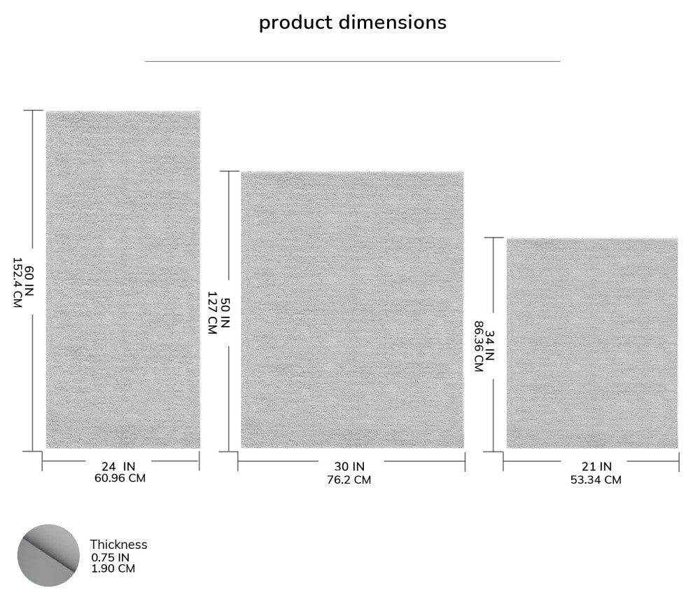 Edington Machine Tufted Bath Mat, Gray, 24x60