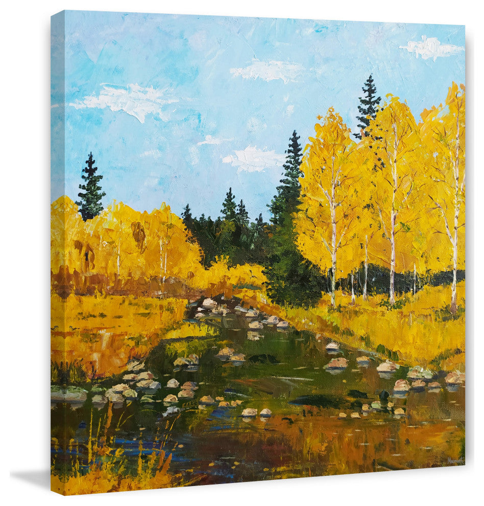 "Take the Scenic Route" Painting Print on Wrapped Canvas, 18x18