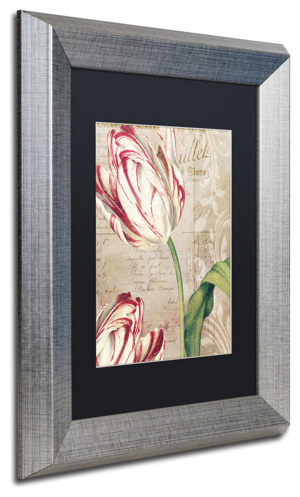 Color Bakery 'Tulips' Matted Framed Art, Silver Frame, Black Mat, 11x14