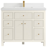 Sonoma 42" Single Sink Bath Vanity in Alabaster, 2" White Quartz