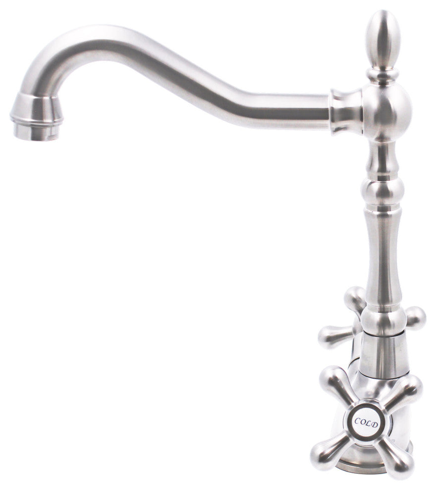 Novatto Kay Dubul Double Handle Traditional Swivel Bar Faucet, NBPF-146, Brushed Nickel