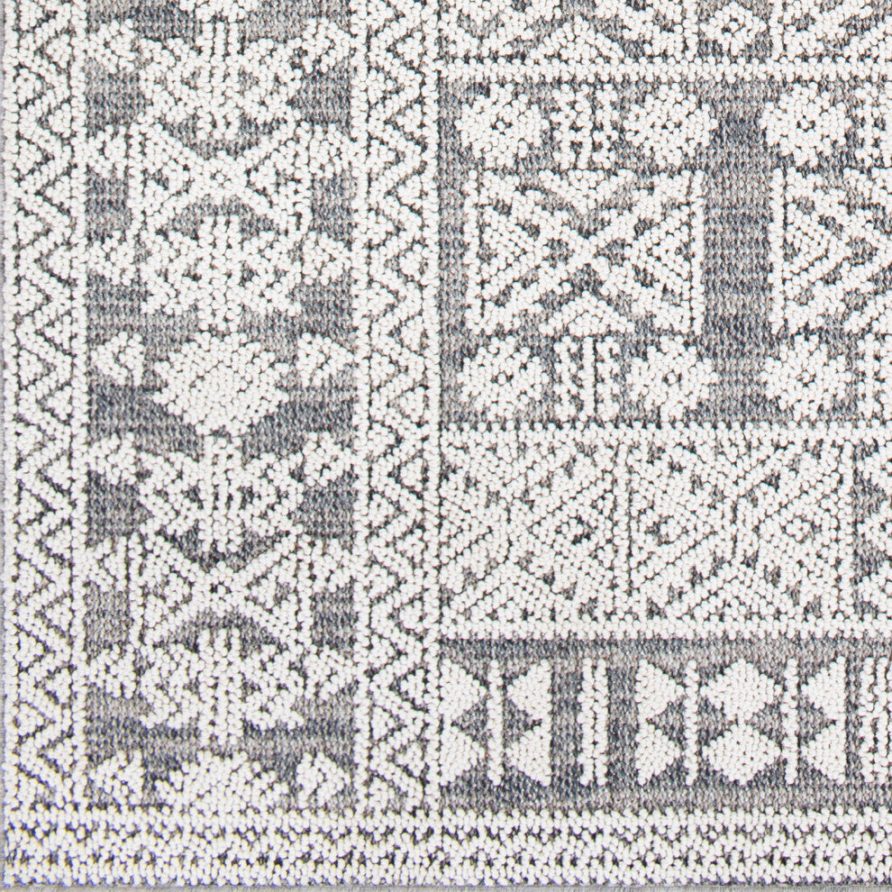 Surya Ariana RIA-2305 8'10"x12' Rug, White/Medium Gray/Taupe/Charcoal
