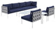 Harmony 8-Piece Sunbrella Outdoor Patio Aluminum Sectional Sofa Set, Gray Navy