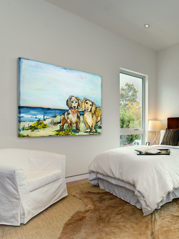 "Beautiful Dachshunds" Painting Print on Canvas by Tori Campisi