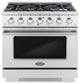 4-Piece, 36" Gas Range 36" Range Hood 24" Dishwasher and Refrigerator