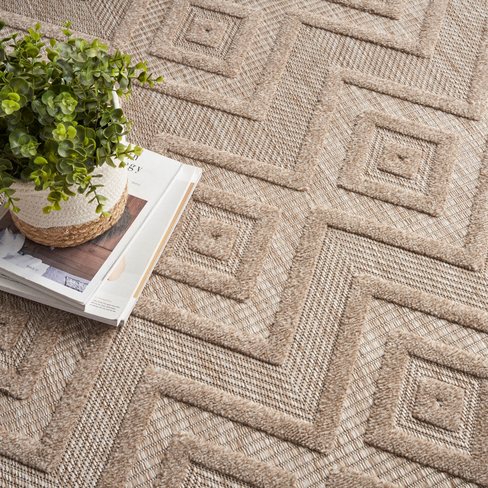 Nourison Versatile 9' x 12' Natural Beige Modern Area Rug