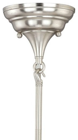 Huntley 6.25-in Mini Pendant Milk Glass Satin Nickel