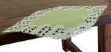 Laurel Embroidered Cutwork Spring Table Runner, 16"x34", Green