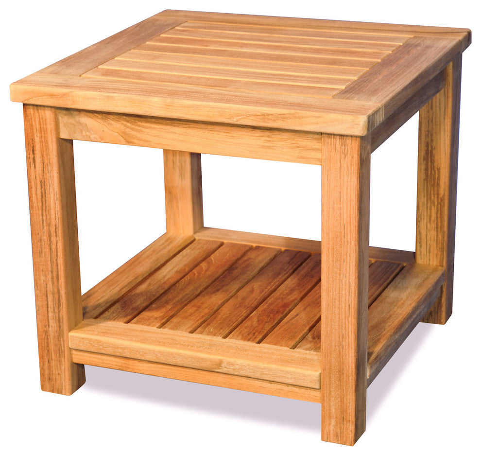 Teak Small Coffee Table Or End Table, With Shelf