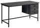 Modern Desk, Rectangular Top & 3 Storage Drawers With Cup Pulls, Reclaimed Black