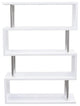 Wooden Four Tier Shelving Unit with Stainless Steel Metal Supports, White