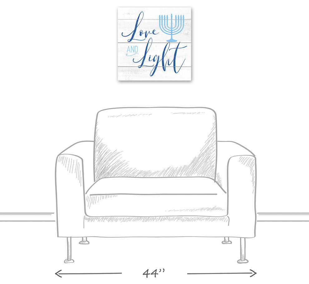 Love and Light Canvas Wall Art, 16"x16"