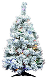 Vickerman A806357LED Flocked Artificial Christmas Tree Multicolor LED Lights