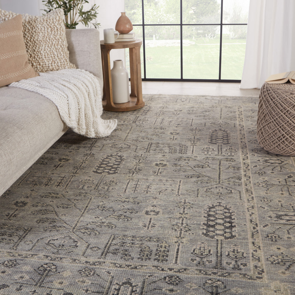 Jaipur Living Ginerva Hand-Knotted Oriental Area Rug, Gray, 10'x14'