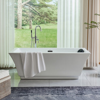 Freestanding Acrylic Bathtub, White/Matte Black, L, 67"