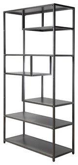 Furniture of America Zin Industrial Metal 6-Shelf Bookcase in Powder Coated Gray