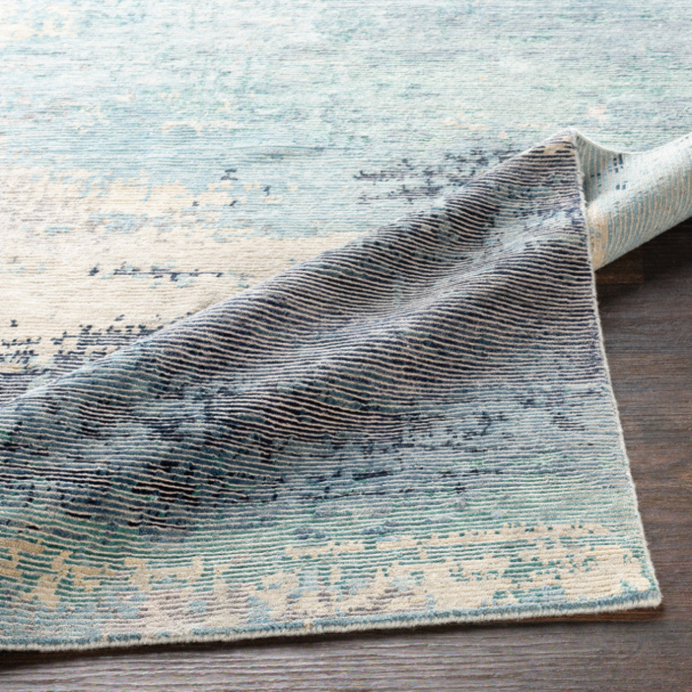 Surya Baranof BRF-1000 Modern Area Rug, Aqua, 8' x 11' Rectangle