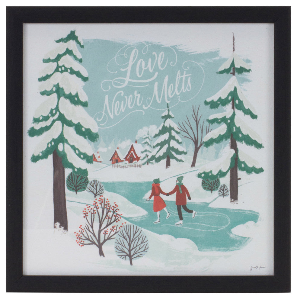 Framed Winter Scene Wall Art, Set of 3