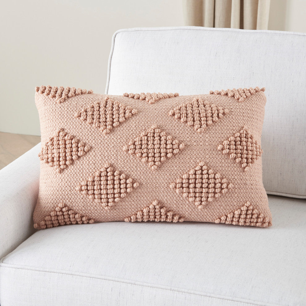 Mina Victory GC103 Throw Pillow, Blush, 12"X20"