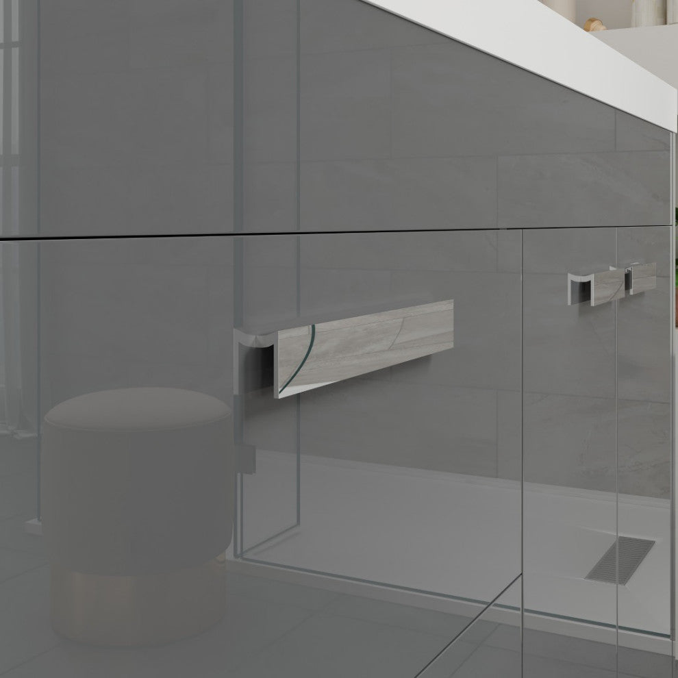 Eviva Lugano 60" Gray Modern Double Sink Bathroom Vanity With White Top