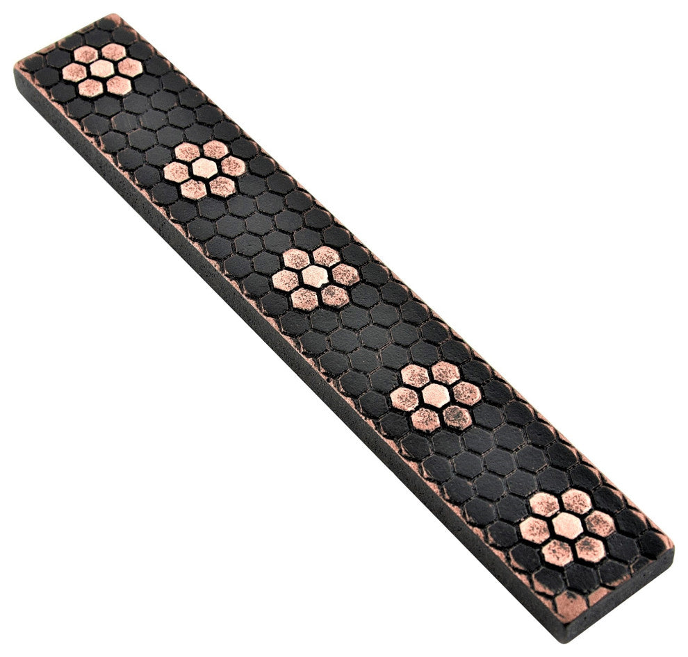 Floral Hex Metal  Tile Trim 1"x6", Set of 5, Oil Rubbed Bronze