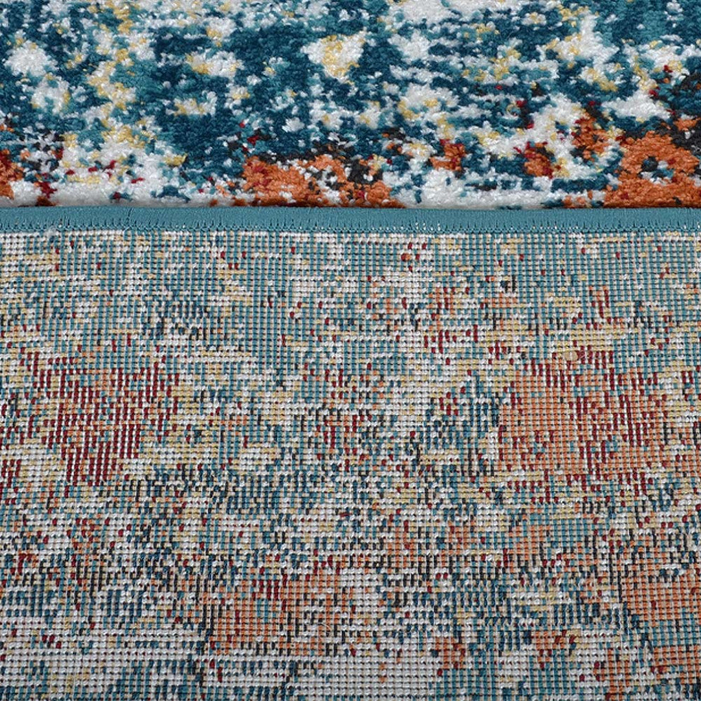 Machine Woven Heatset Polypropylene Area Rug Oriental Blue, [Rectangle] 9'x12'