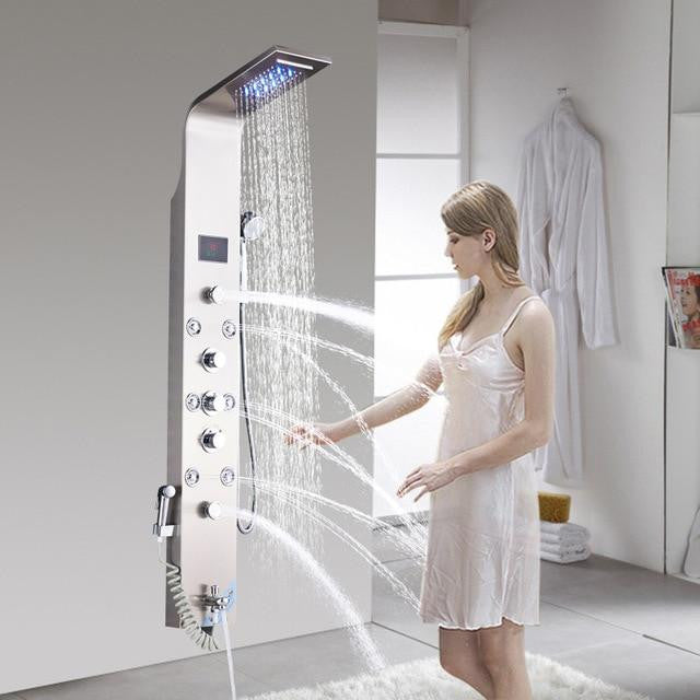 6-Function Shower Column LED Shower Panel With Massage Jets