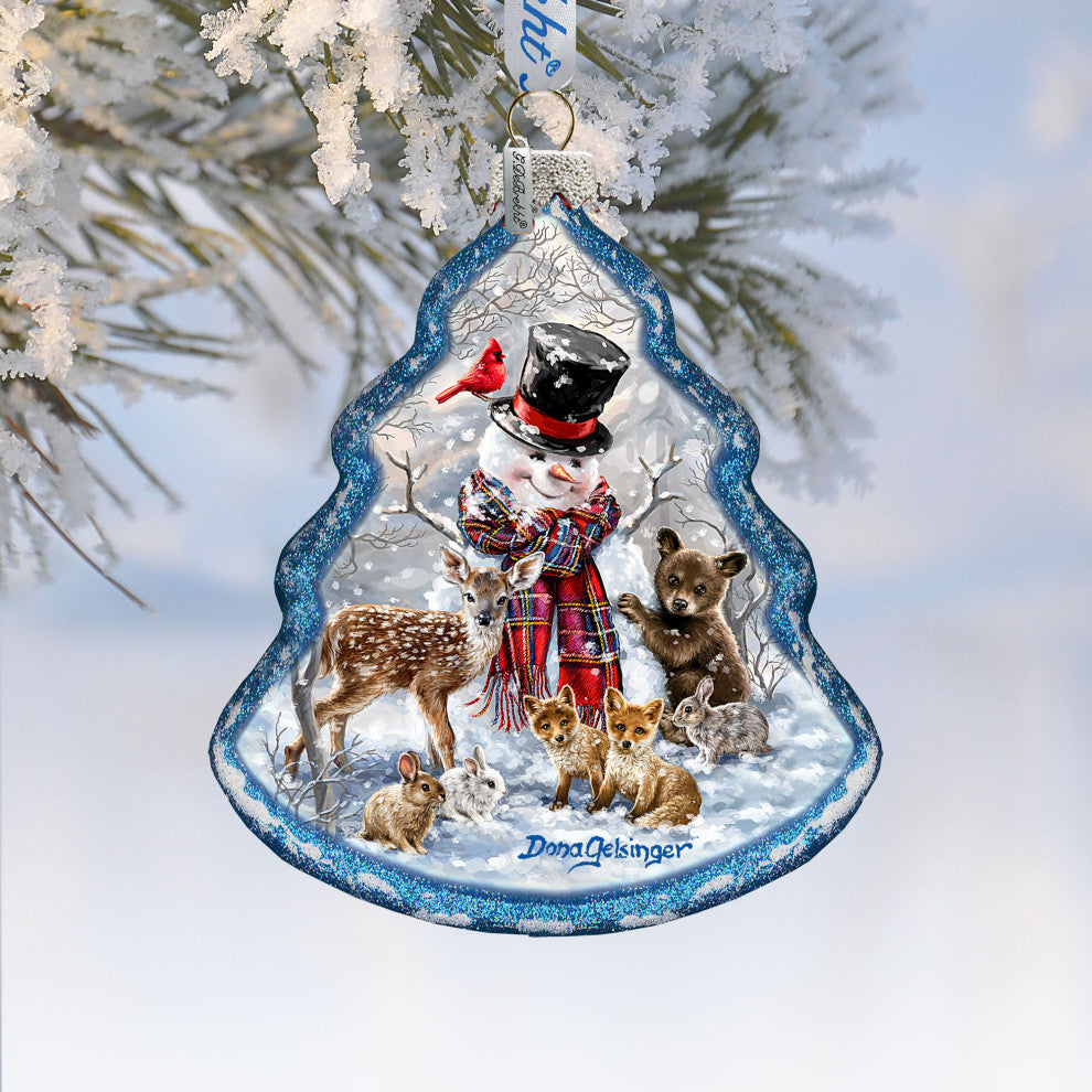 Forest Friends Tree Glass Ornament