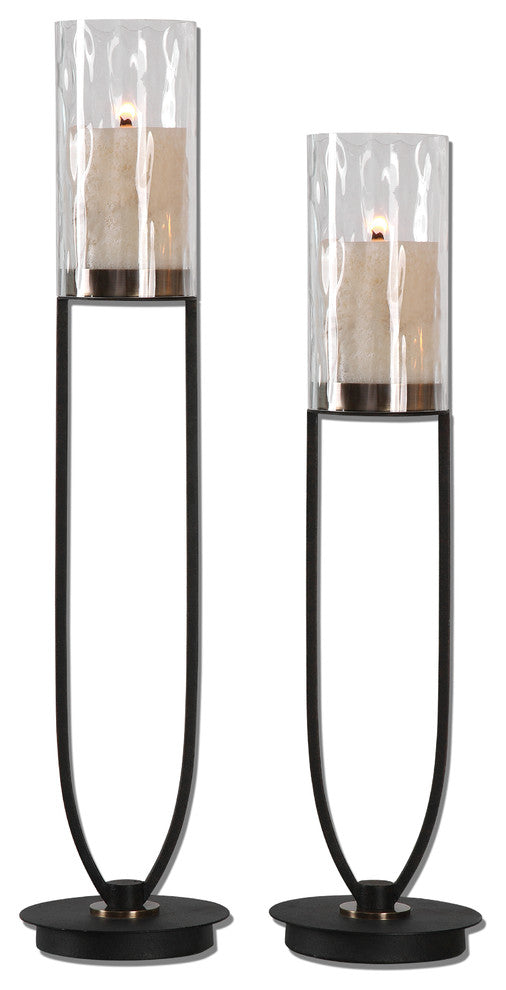 Durga Iron Work Candleholders, 2-Piece Set