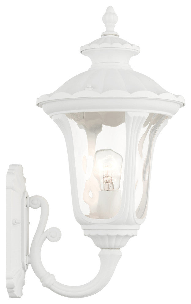 Textured White Traditional, Victorian, Sculptural, Outdoor Wall Lantern