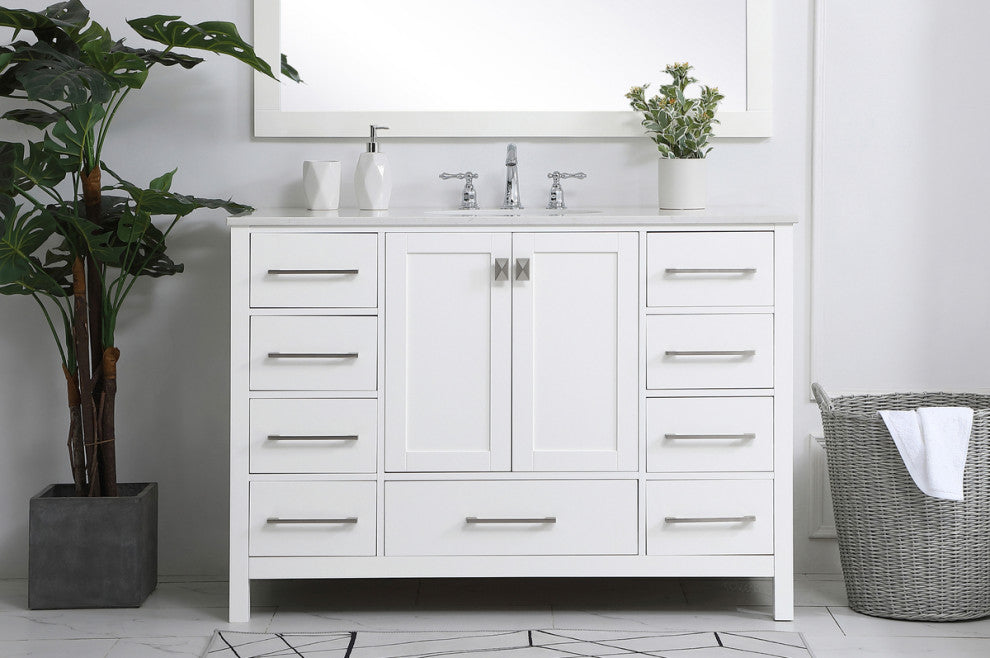 Isabel White 48" Single Sink Bathroom Vanity