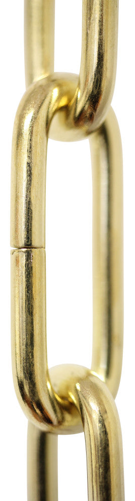 RCH Hardware Steel Standard Link Chandelier Chain, 2 Sizes, Polished Brass, U40