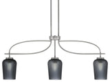 Cavella 3 Light Island Light, Graphite Finish, 5" Smoke Textured Glass