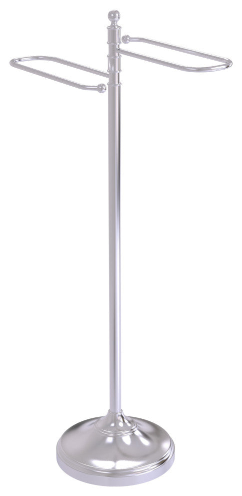 Traditional Free Standing Floor Bath Towel Valet, Satin Chrome