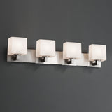 Fusion Modular 4-Light Bath Bar, Rectangle, Brushed Nickel, Opal Shade