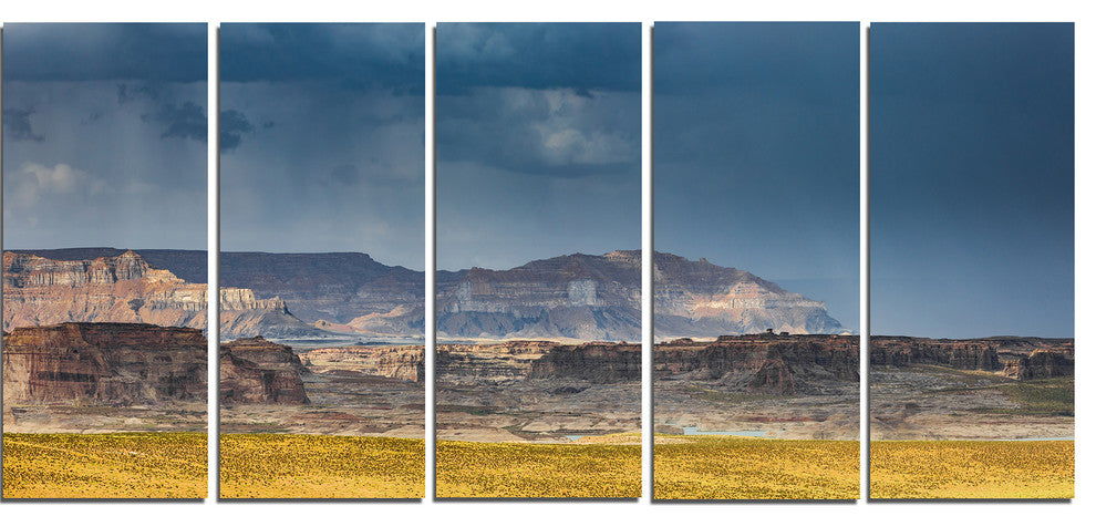 Lake Powell Panorama, Landscape Canvas Art Print, 60"x28", 5 Panels