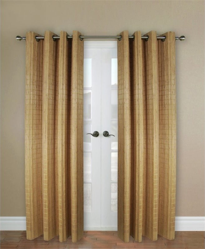 Bamboo Wood Curtain Panel With Grommets, 48"x84"
