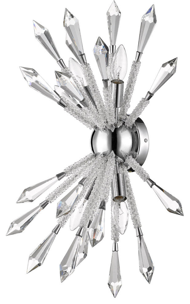 Zlite 4002-4S 4-Light Wall Sconce, Clear