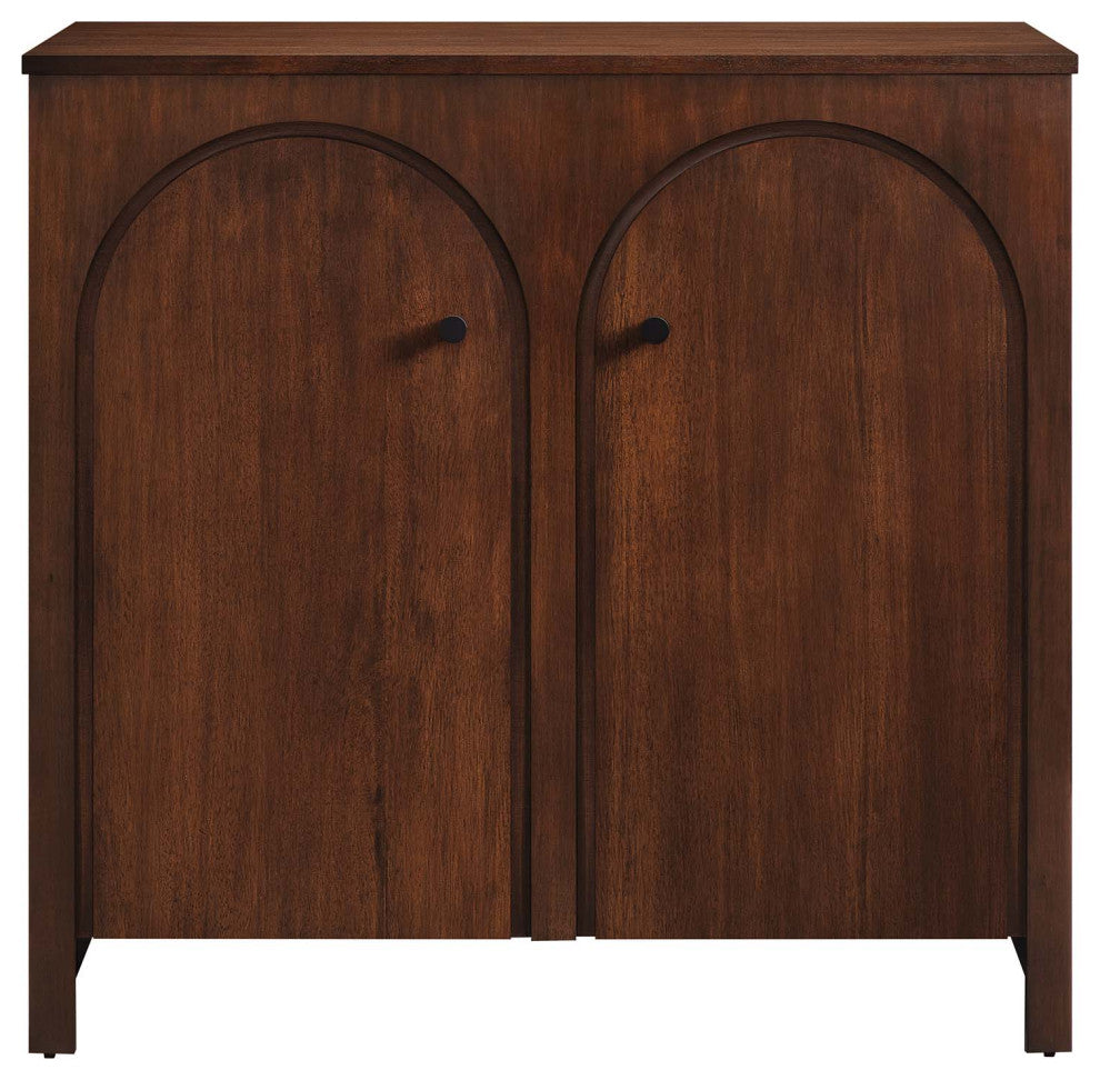 Appia 2-Door Arched Door Storage Cabinet - Walnut